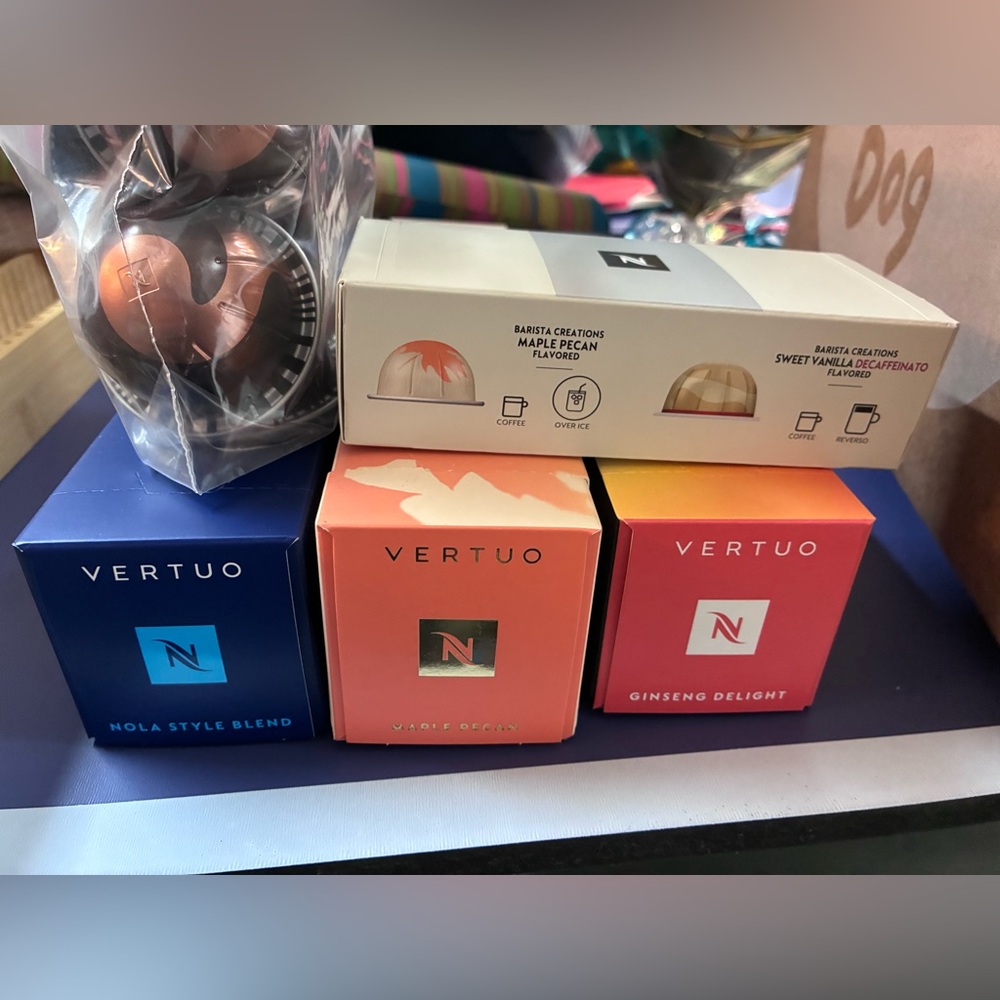 Nespresso Vertuo Assorted Capsule Boxes in Coral, Blue & Pink
